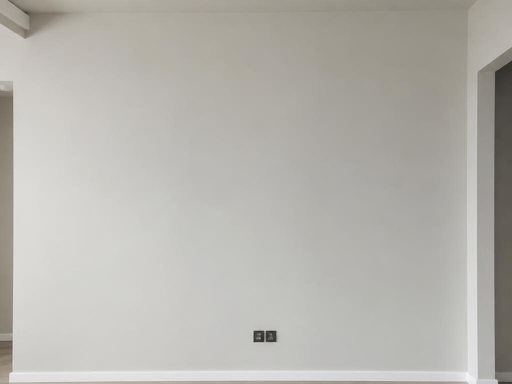 Freshly skimmed smooth plastered wall with an even finish